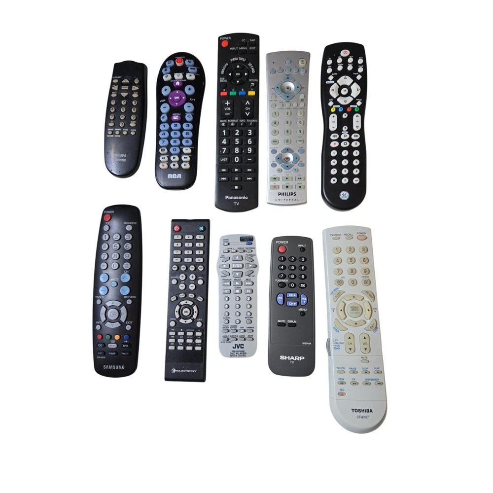 Samsung Panasonic Toshiba Sharp JVC Mixed Remote Control Lot of 10 Multi-Brand